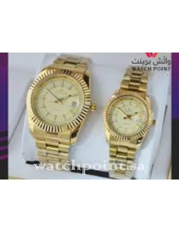 A high-quality waterproof couple watch set inspired by the famous Rolex watches