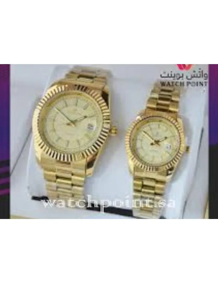 A high-quality waterproof couple watch set inspired by the famous Rolex watches