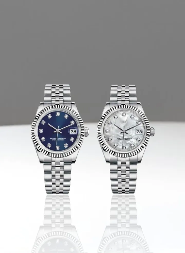 A set of high-quality waterproof women's watches inspired by the famous Rolex watches