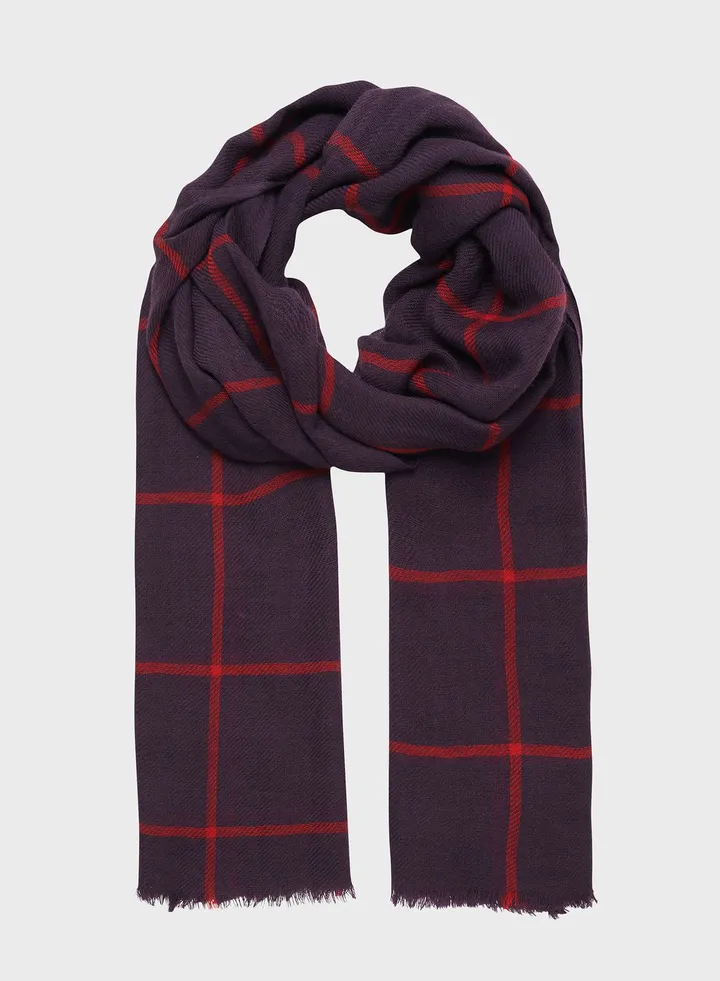Plaid Wool Scarf