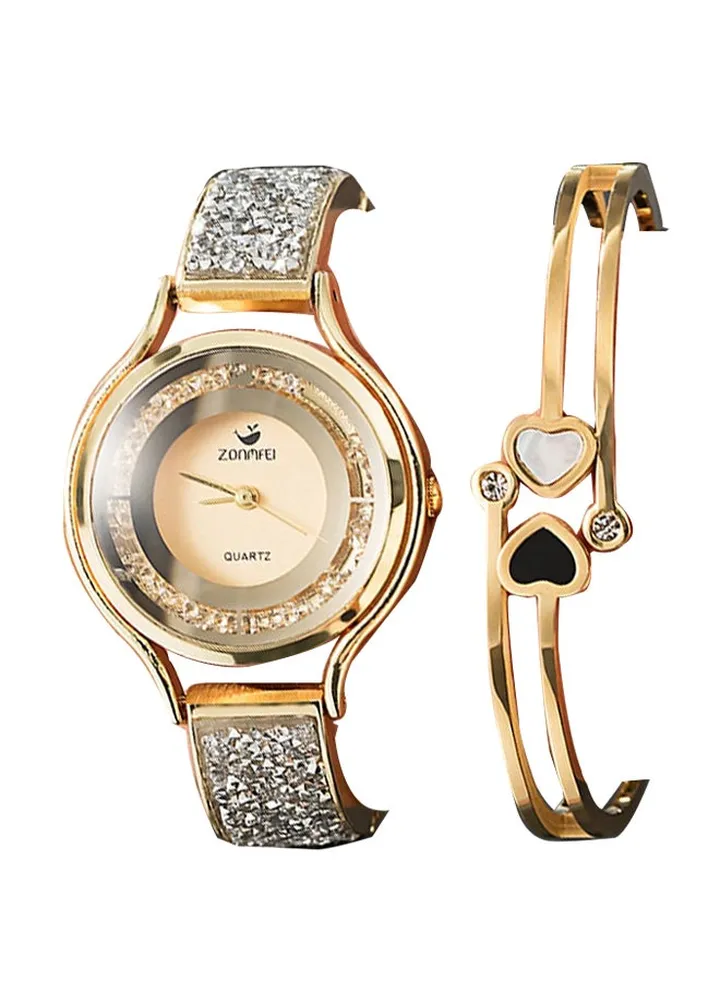 women Stainless Steel Analog Wrist Watch With Bracelet NSSB037006344