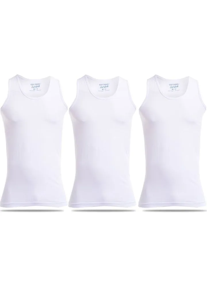 3-Piece Cotton Undershirt Set White