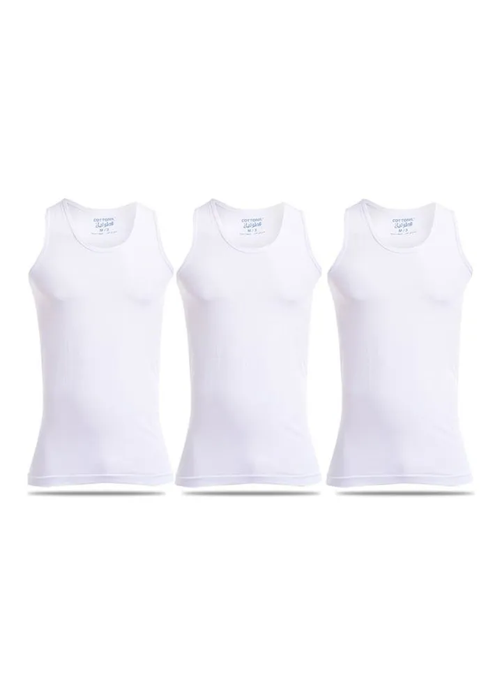 Pack Of 3 Sleevless Undershirts White