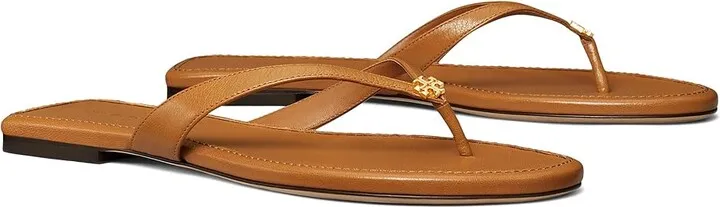 Tory Burch Capri Leather Flip-Flop (Caramel Corn) Women's Shoes