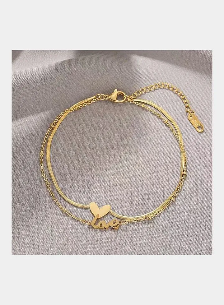 Love Heart Design Anklet