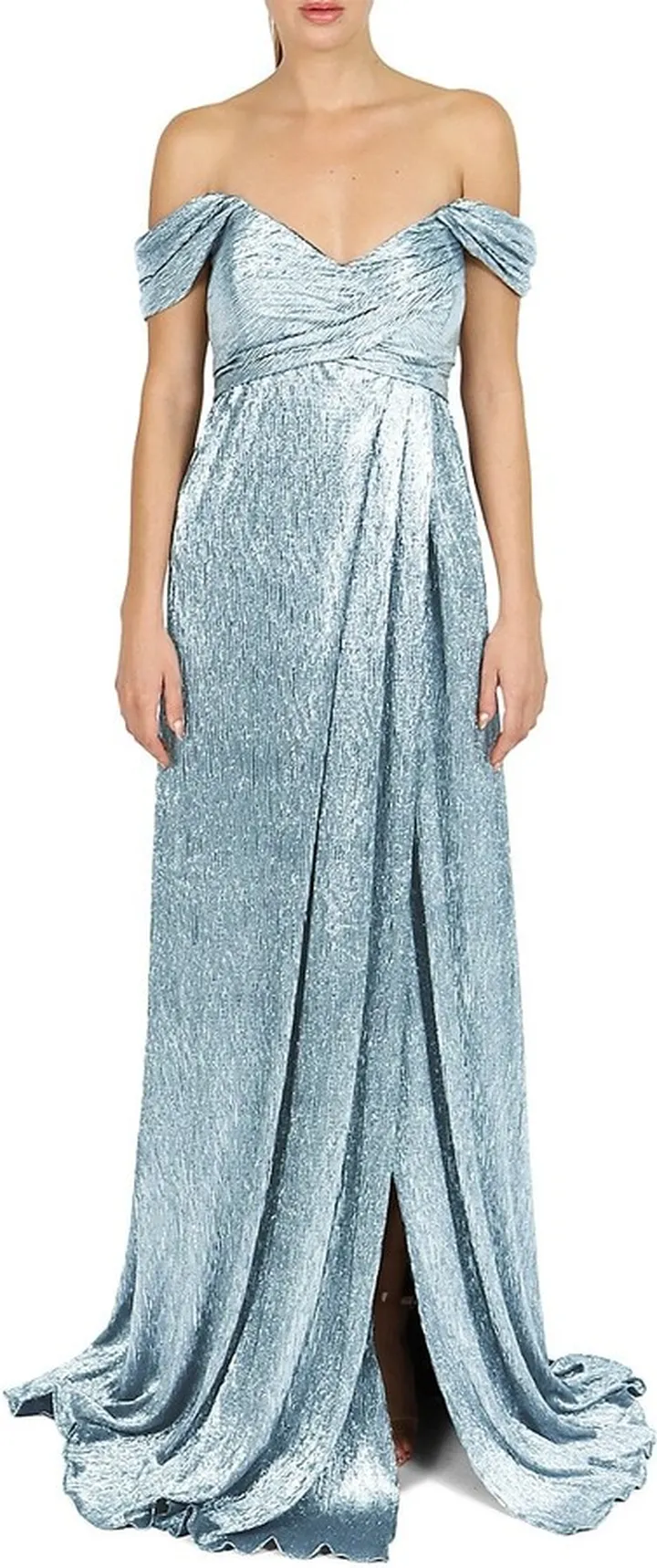 Metallic Off The Shoulder Gown