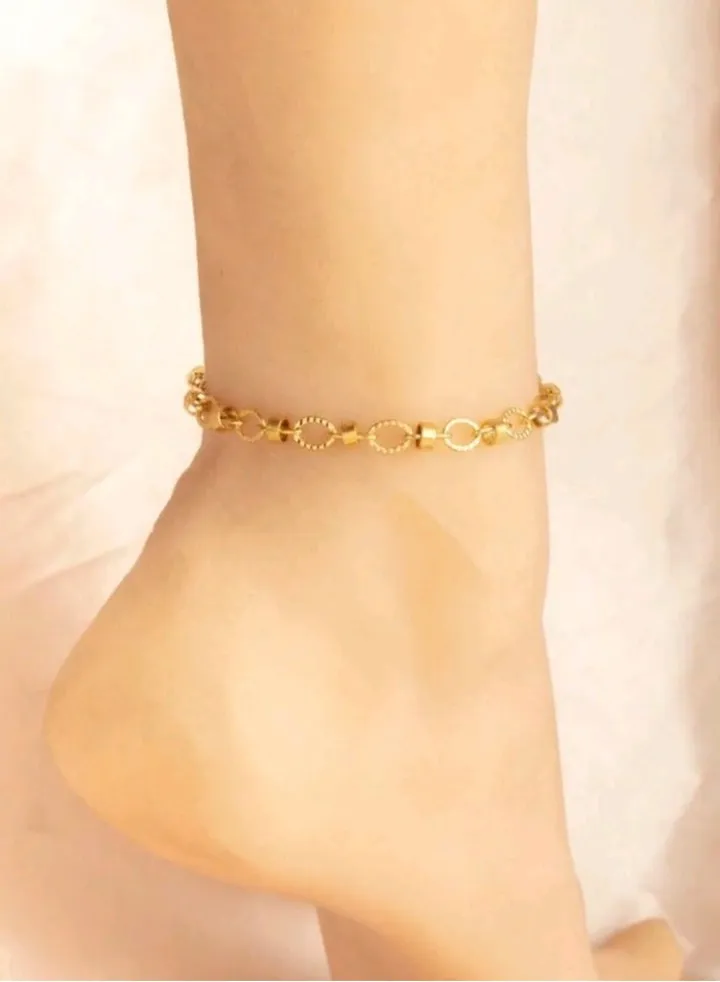 Trendy Stainless Steel Gold Plated Anklet For Women