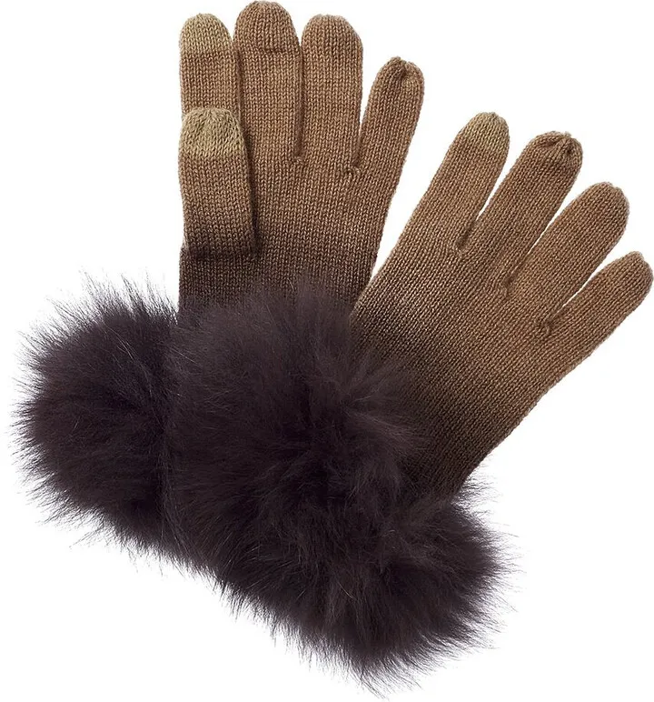 sofiacashmere Dip-Dye Cashmere Gloves