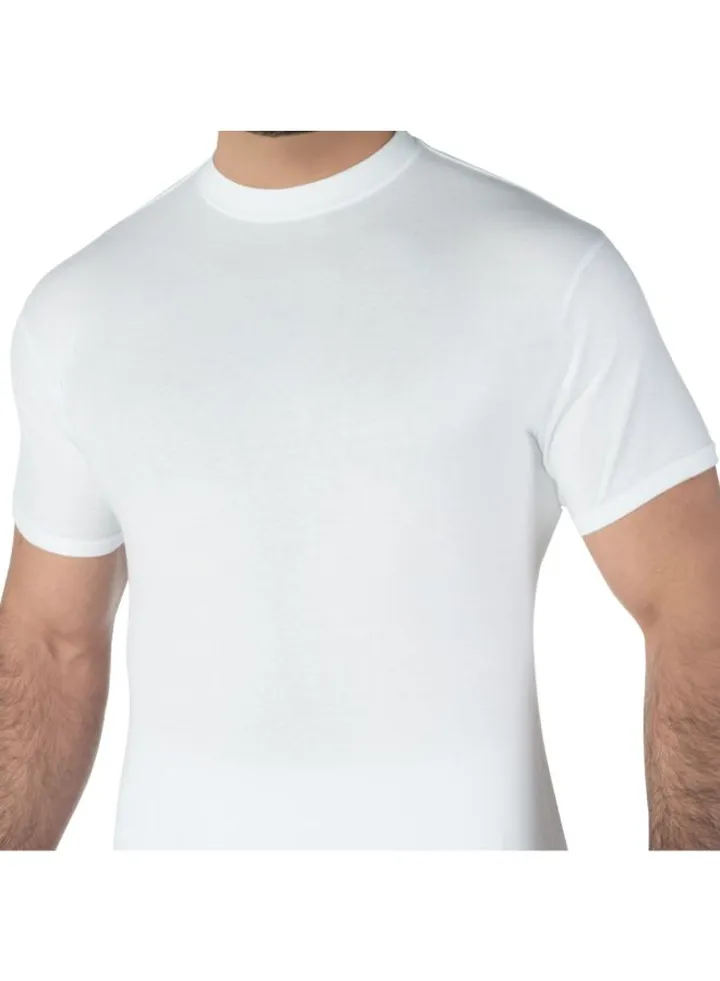 6 Pack Of Crew Neck Casual Undershirts Set White