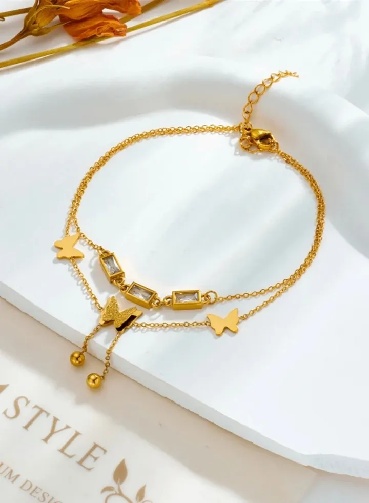 Trendy Gold Stainless Steel Anklet For Women