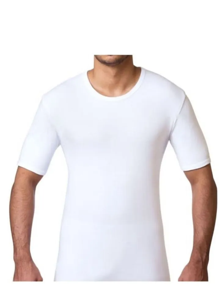 Men's half-sleeve cotton circular undershirt (6 pieces)
