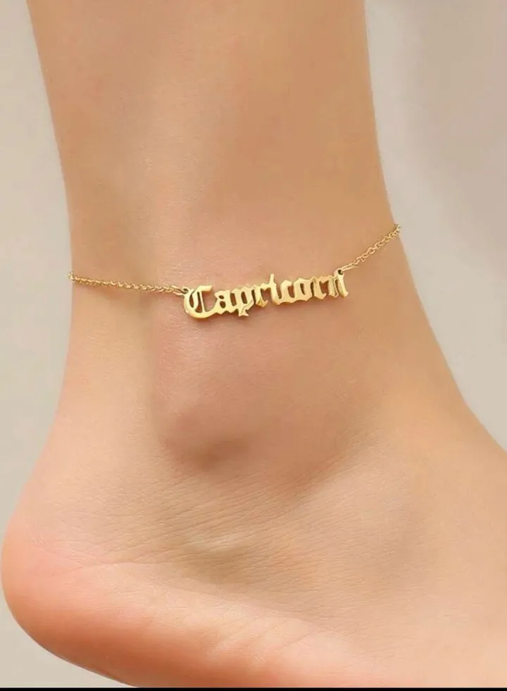 18k Gold Plates Stainless Steel Capricorn Anklet