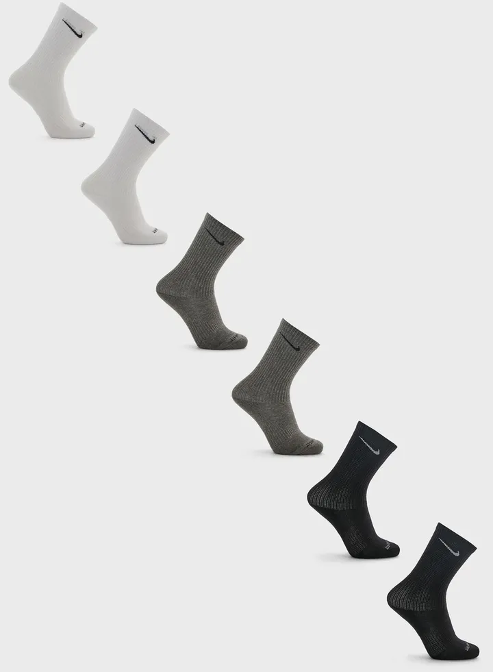 6 Pack Everyday Cushion Crew Socks