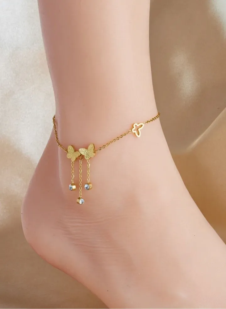 Trendy Gold Stainless Steel Anklet For Women