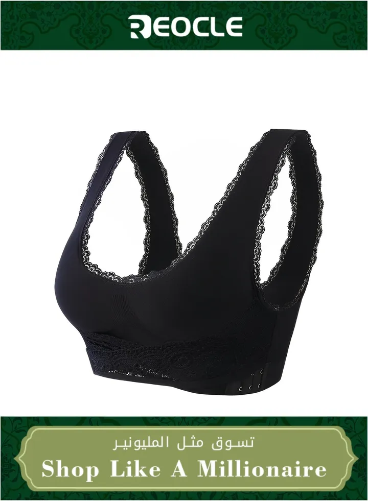 Women's Underwear Sports Bra Side Buckle Wireless Underwear Adjustable Gathered Lace Edge Breathable Holes Yoga Running