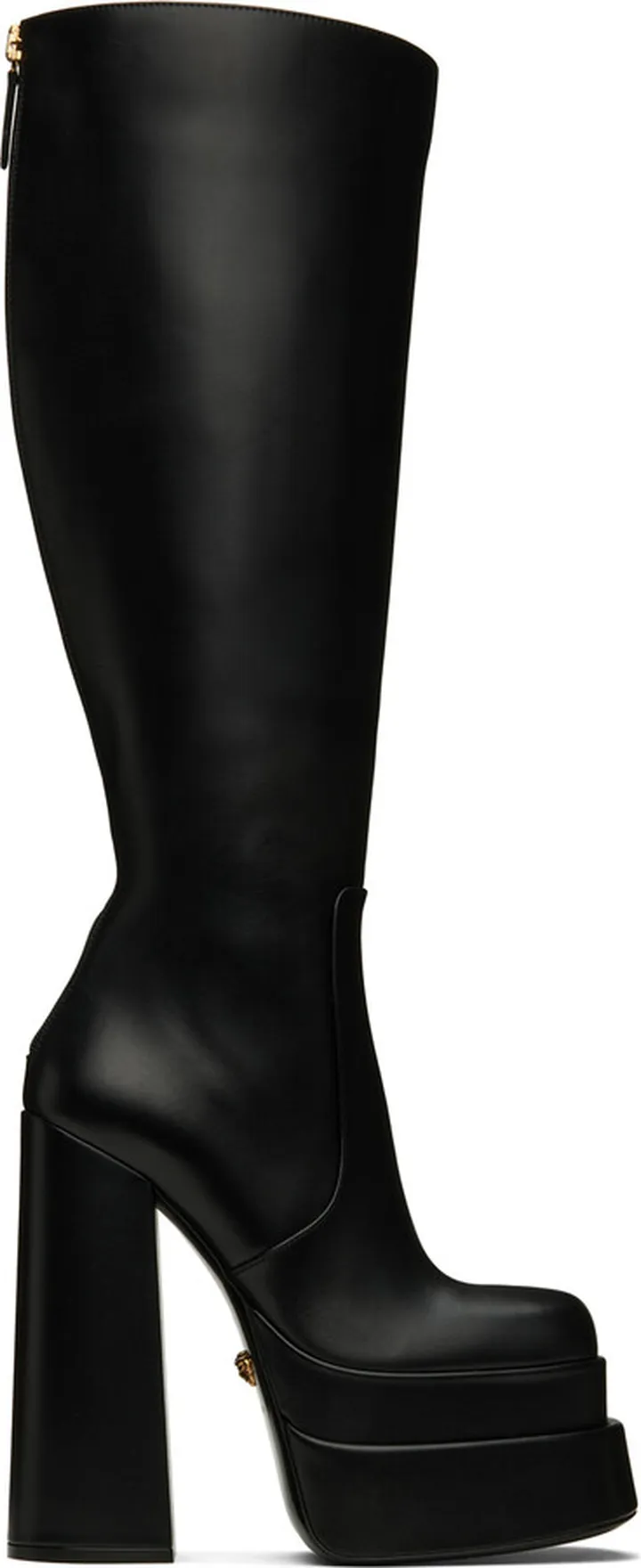 Versace Black Platform Tall Boots