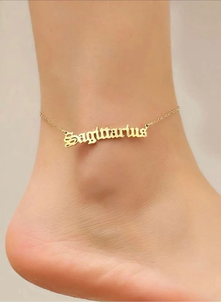 18k Gold Plates Stainless Steel Sagittarius Anklet