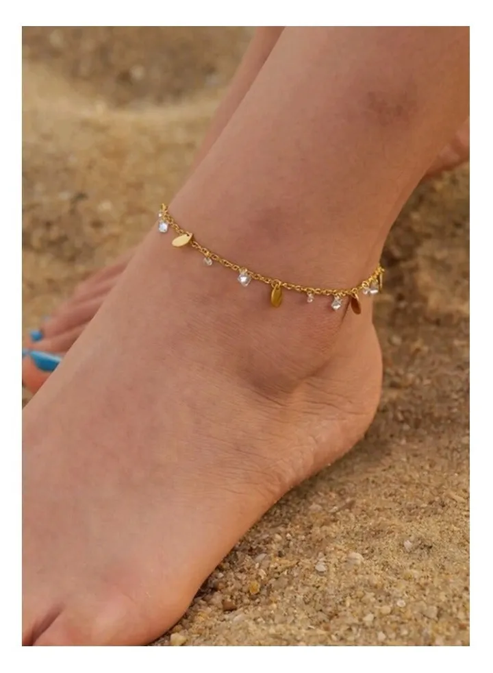 Trendy Stainless Steel Gold Plated Anklet For Women