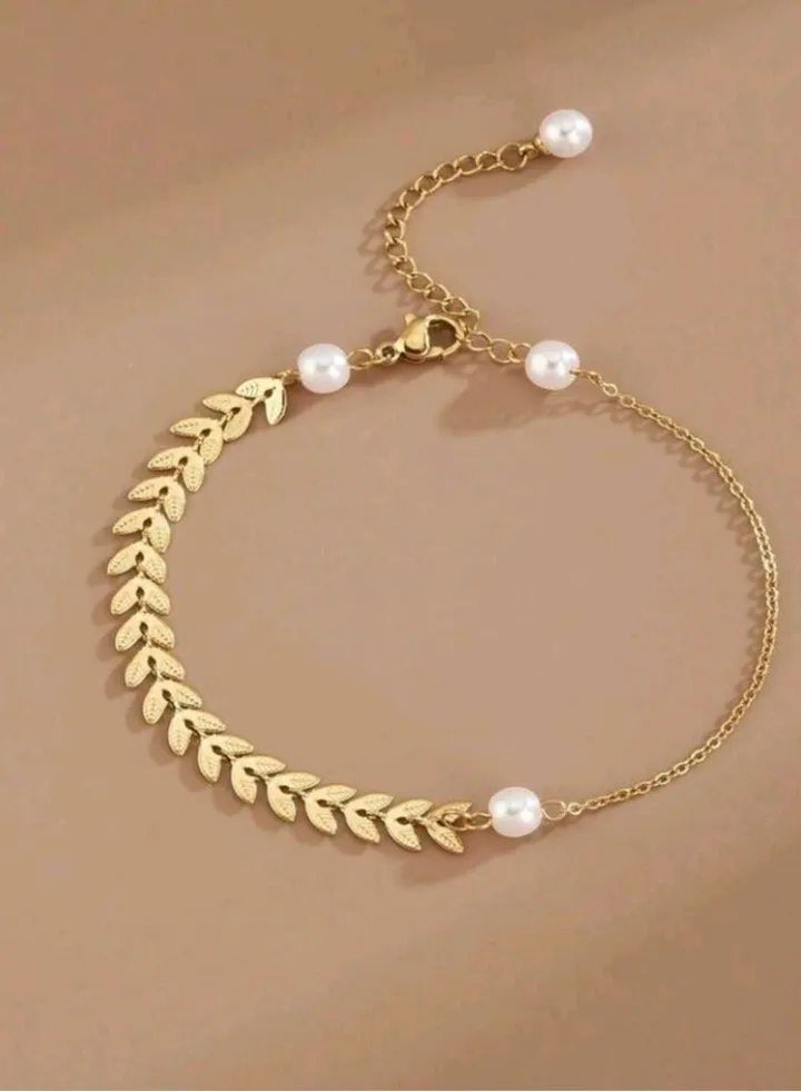 Trendy Stainless Steel Gold Plated Anklet For Women