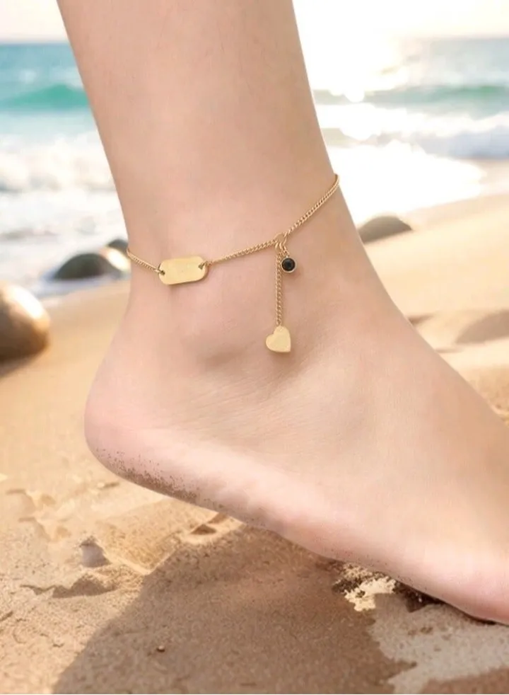 Trendy Stainless Steel Gold Plated Anklet For Women