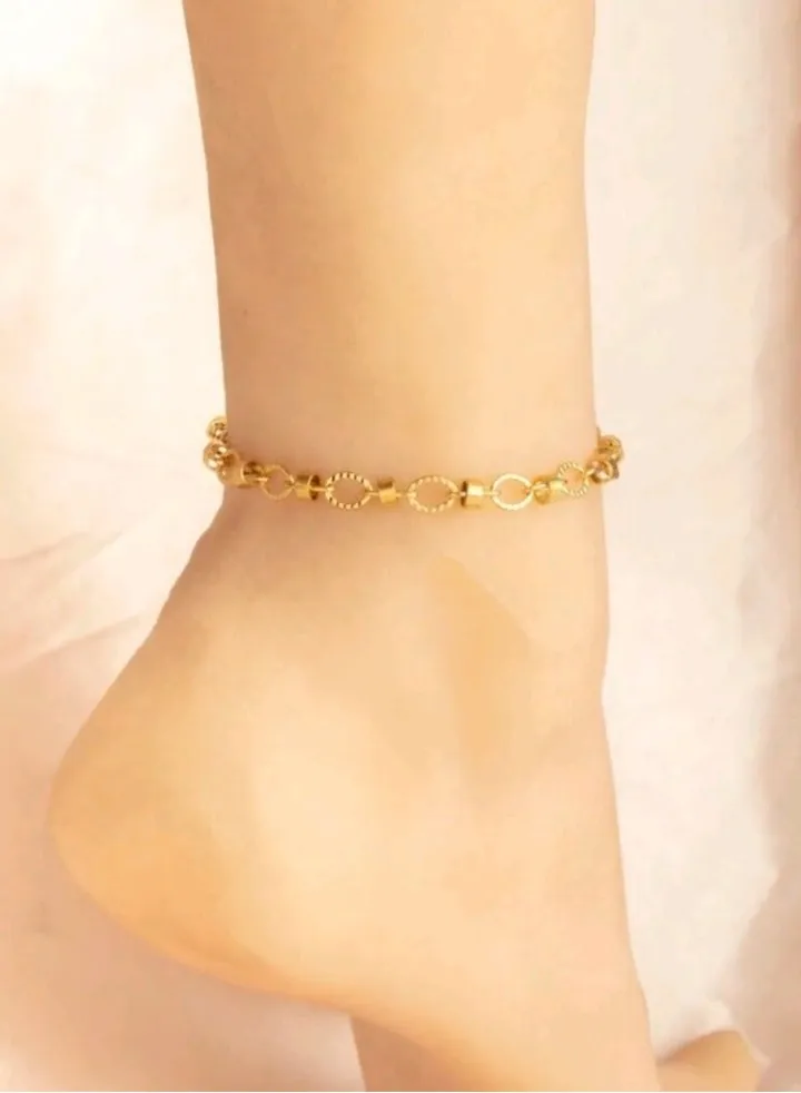 Trendy Stainless Steel Gold Plated Anklet For Women