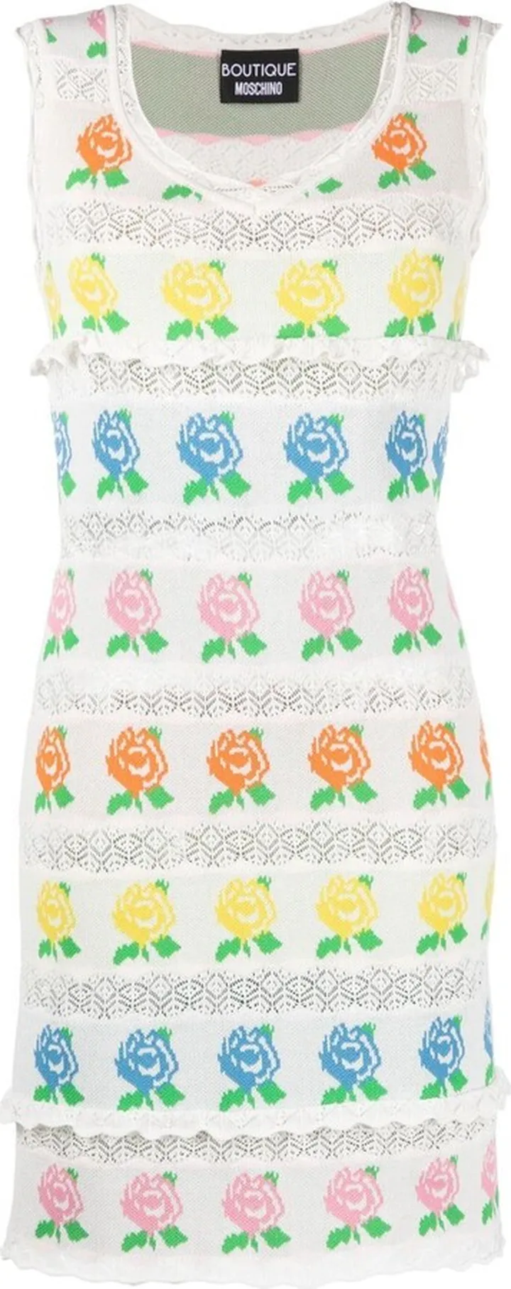 Floral-Pattern Sleeveless Midi Dress