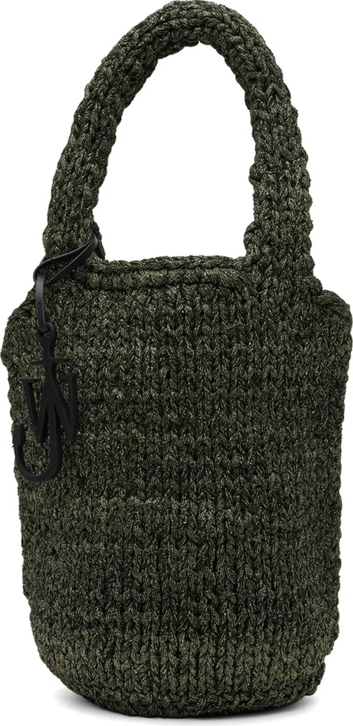 JW Anderson Green Knitted Shopper Tote