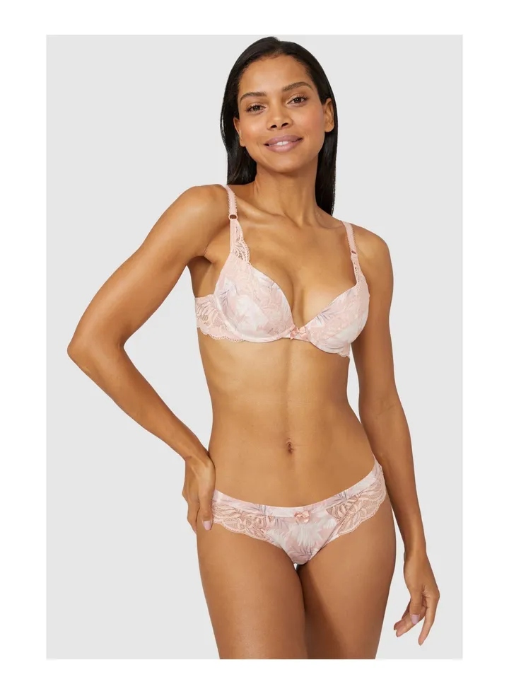 Kani Leaf Print Plunge Bra