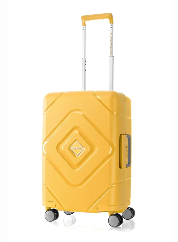 American Tourister TRIGARD hard spinner luggage cabin TSA 55cm - Yellow