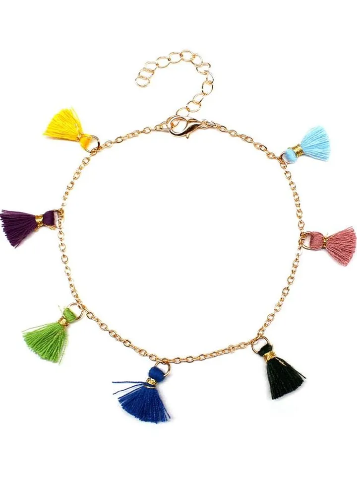 Casual Women Tassel Pendant Anklet