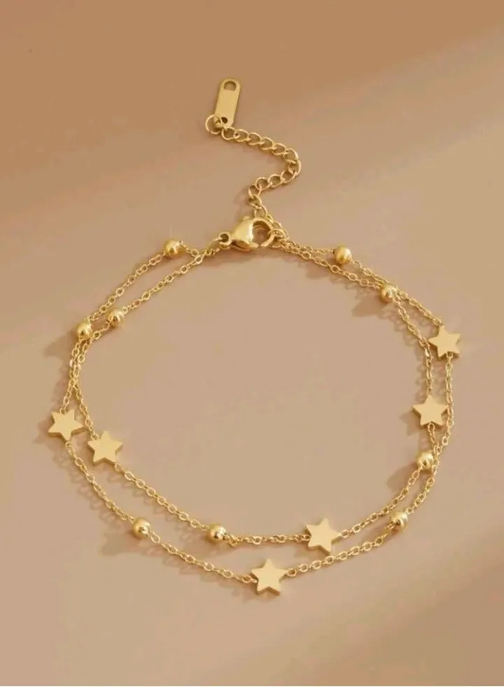 Trendy Stainless Steel Gold Plated Anklet For Women