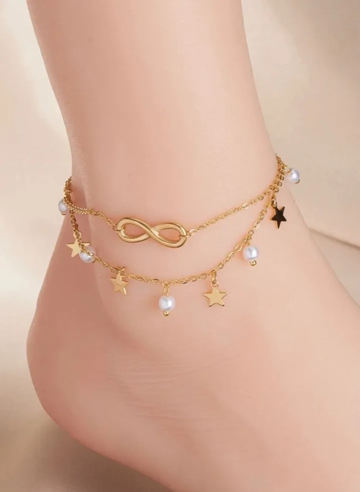 Trendy Gold Stainless Steel Anklet For Women