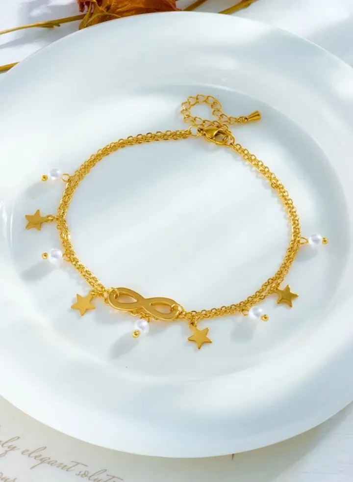 Trendy Gold Stainless Steel Anklet For Women