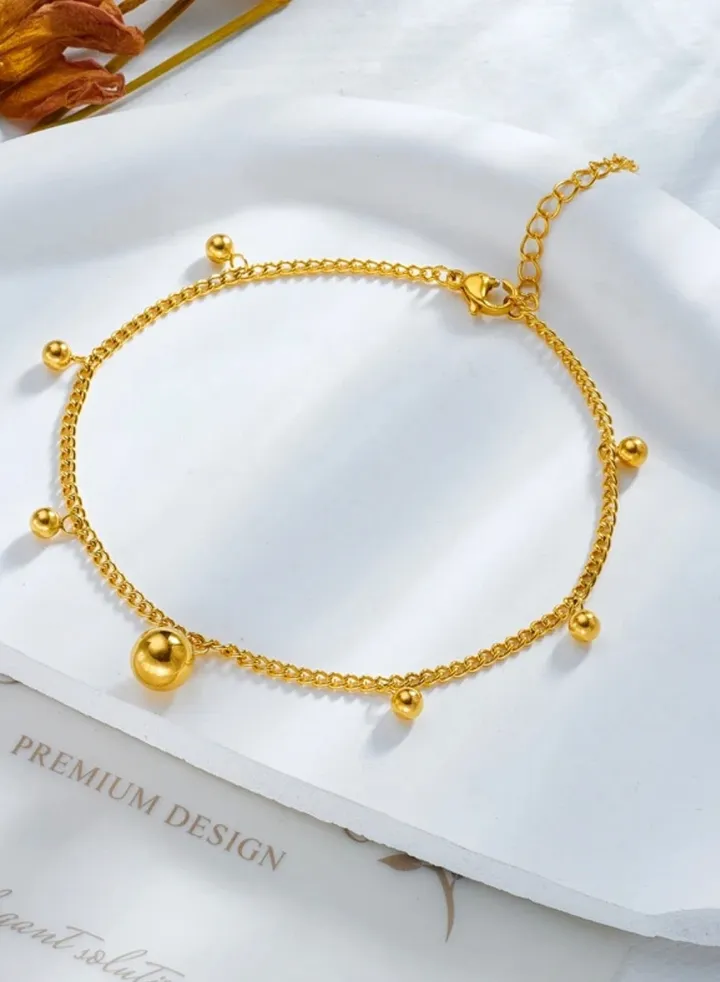 Trendy Gold Stainless Steel Anklet For Women