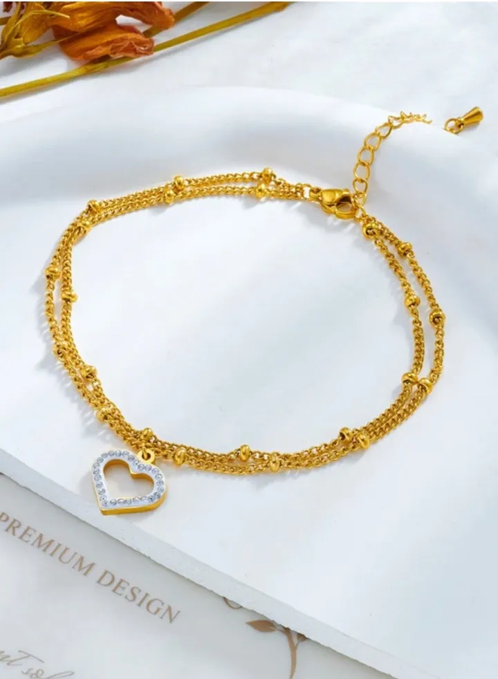 Trendy Gold Stainless Steel Anklet For Women