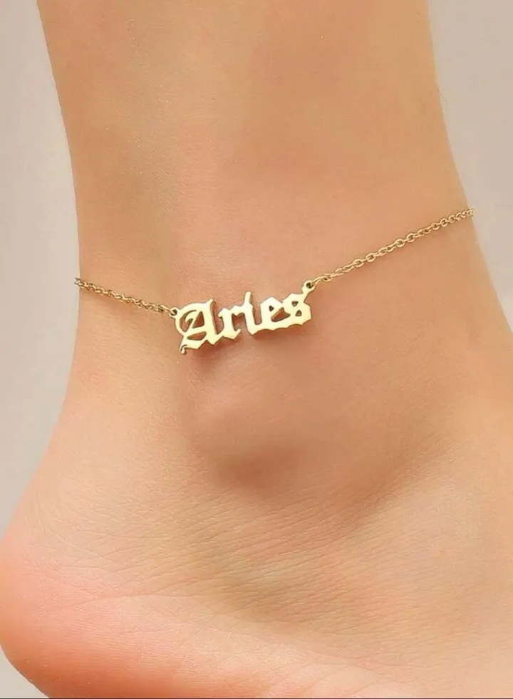 18k Gold Plates Stainless Steel Aries Anklet