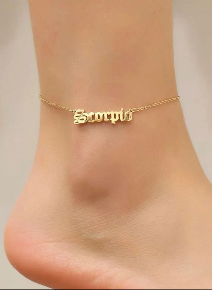 18k Gold Plates Stainless Steel Scorpio Anklet
