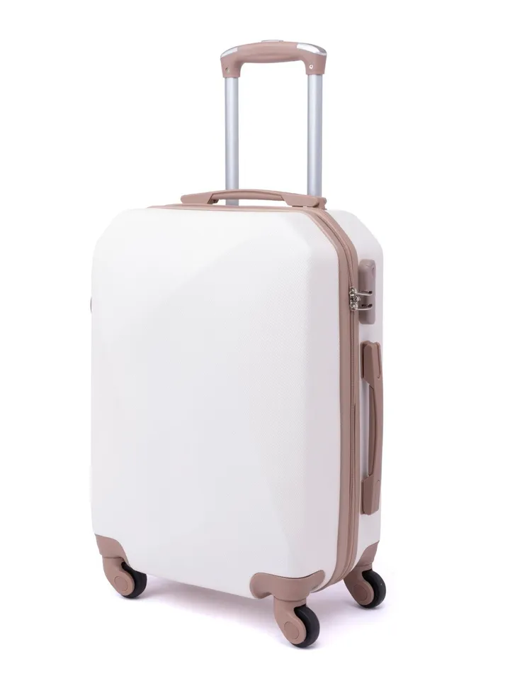 Cabin Carry Check-In Luggage Trolley Size 20 inch Beige/Gold