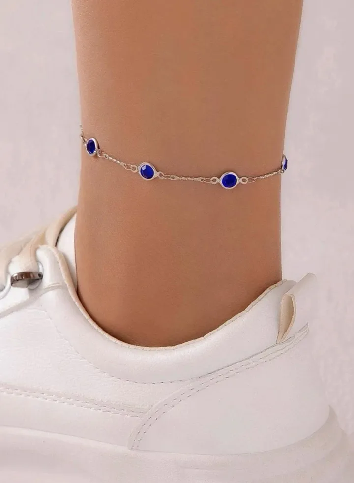 Elegant Silver Stainless Steel Cubic Zirconia Anklet