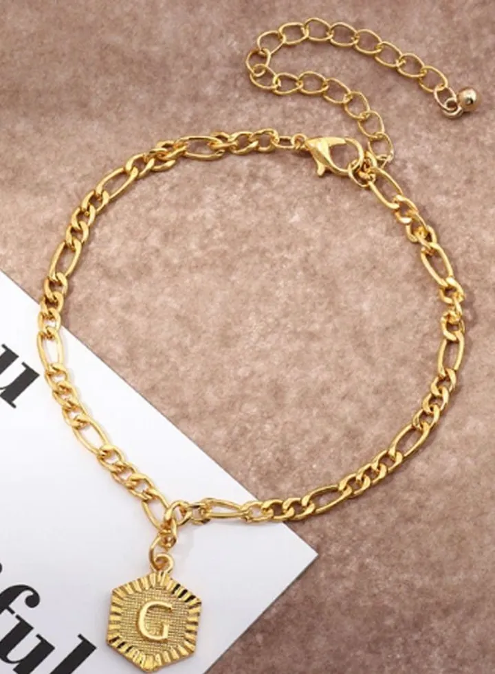 Fashion Letter Foot Jewelry Trendy Initial Alphabet Anklets For Women