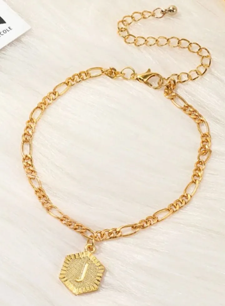 Fashion Letter Foot Jewelry Trendy Initial Alphabet Anklets For Women