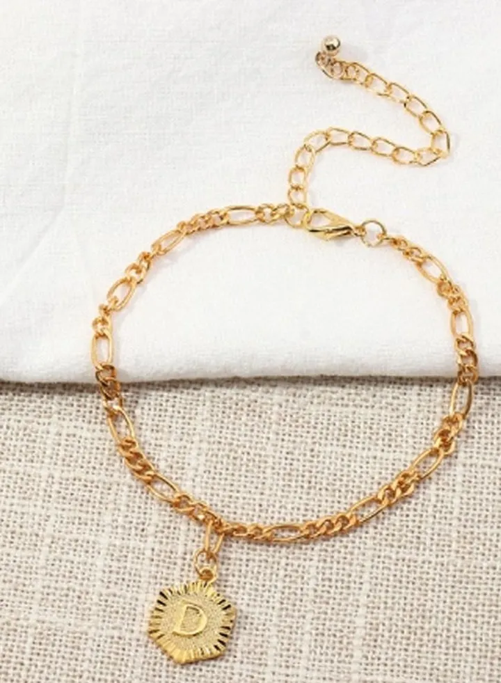 Fashion Letter Foot Jewelry Trendy Initial Alphabet Anklet For Women