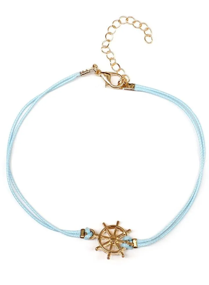 Casual Wheel Pendant Anklet