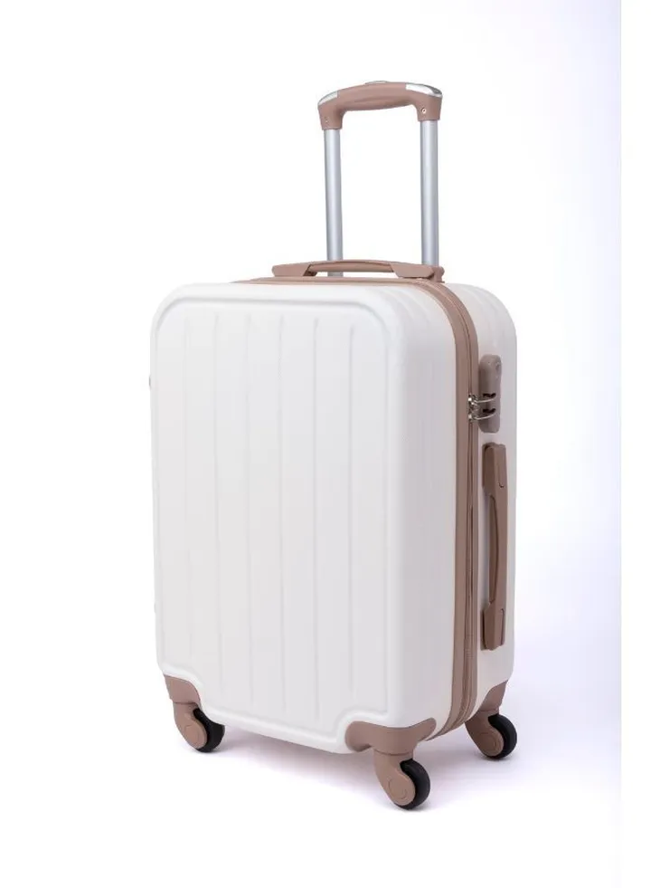 Cabin Carry Check-In Luggage Trolley Size 20 inch Beige/Gold