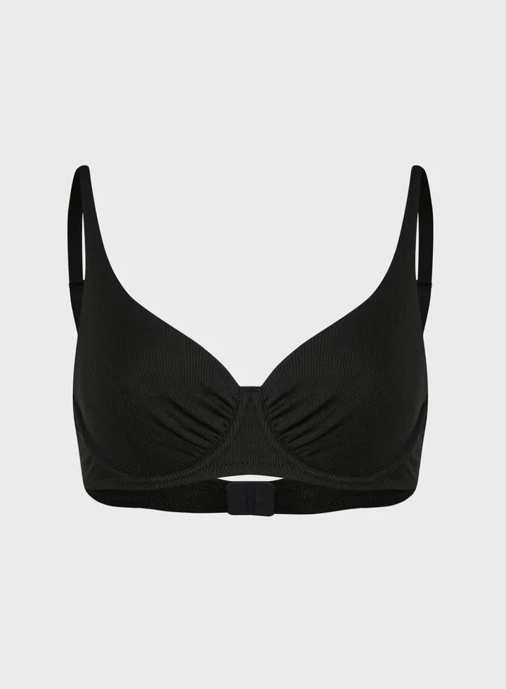 Organic Cotton Gathered Underwire Bra