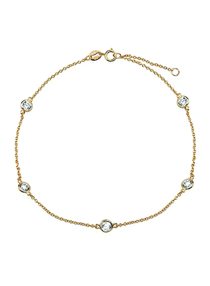 925 Sterling Silver Rose Gold Plated Anklet