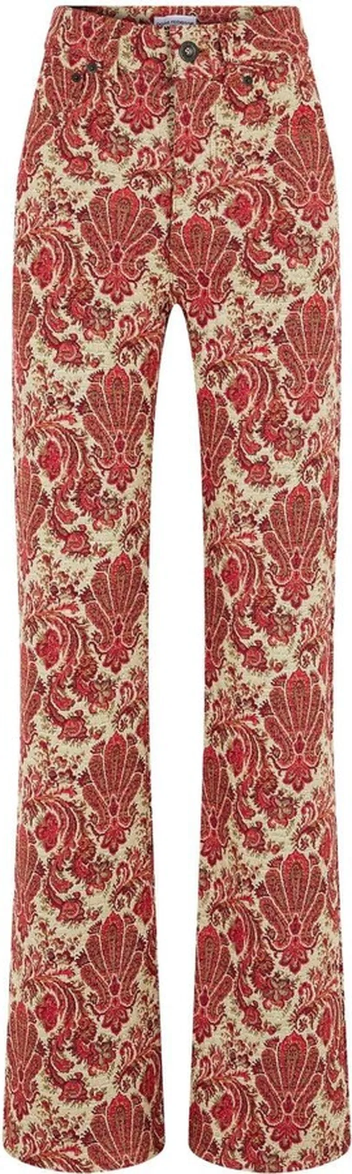 Paisley-Print Straight-Leg Trousers