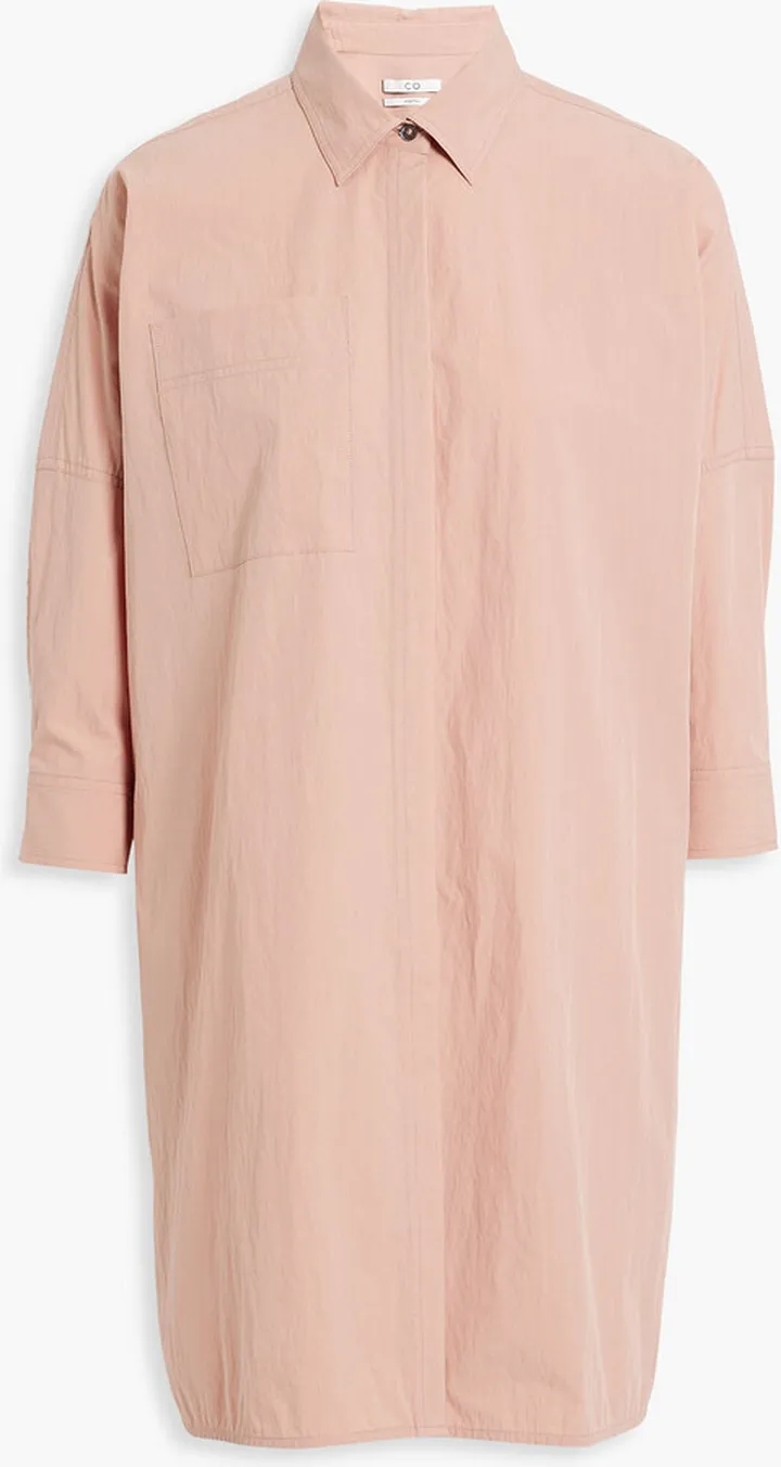 Oversized cotton-blend poplin shirt
