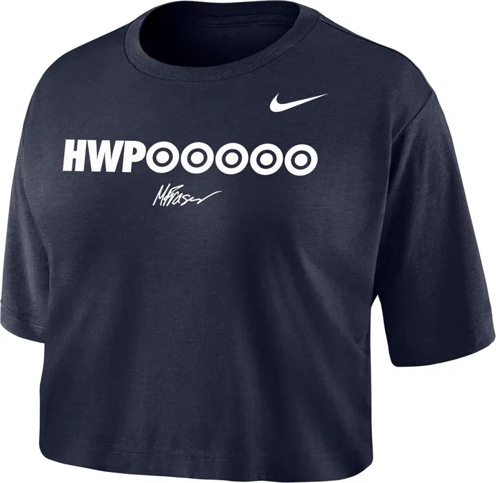 Nike Women's "HWPO" Short-Sleeve Cropped T-Shirt in Black