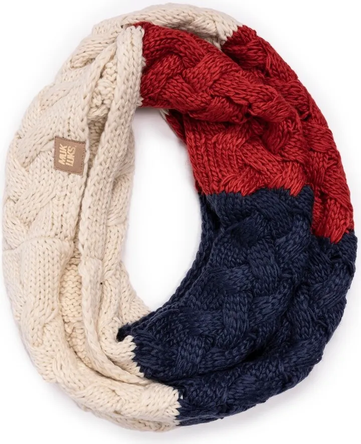 MUK LUKS Women's Colorblock Infinity Scarf-Americana OS